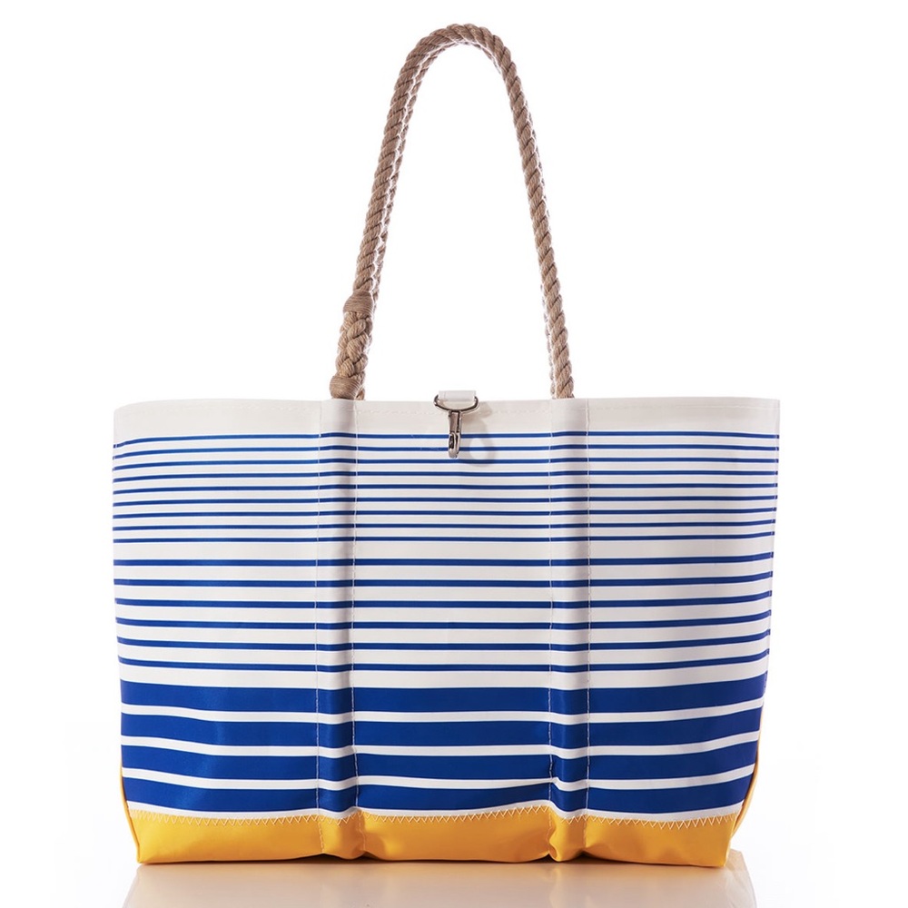 SEA BAGS Blue Stripe Ogunquit Beach Tote